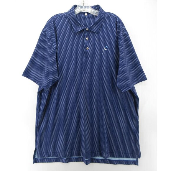 Peter Millar Polo Shirt XL Summer Comfort Golf Performance Flag AOP - Picture 1 of 11